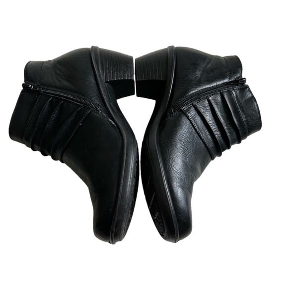 Easy Street Danita Bootie Black Ruched Overlay Side Zipper Ankle Boot Size 8W - Picture 5 of 13
